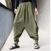 Alangbudu Men's Cotton Linen Plus Size Stretchy Waist Casual Ankle Length Pants Green B07PQMTYYQ